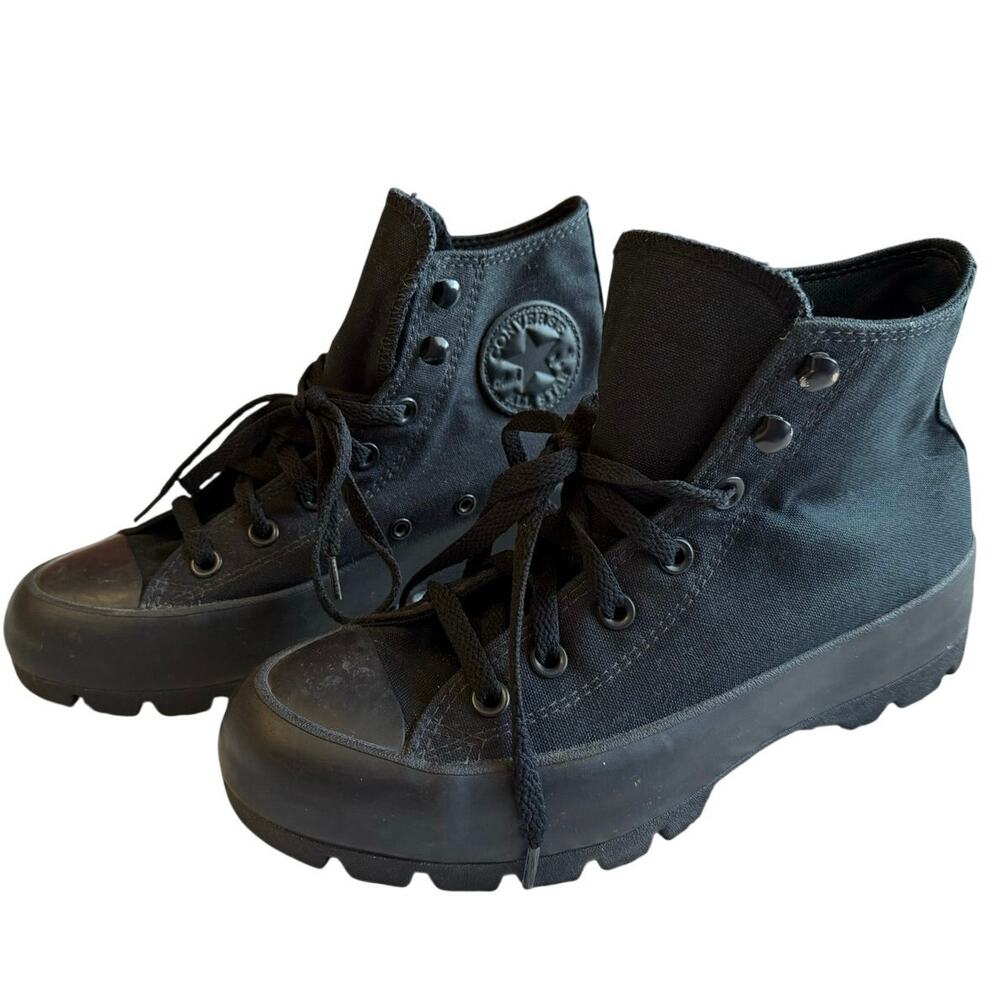 Converse Chuck Taylor Lugged Monocromatic Black Classic High Top Sneaker Size 8